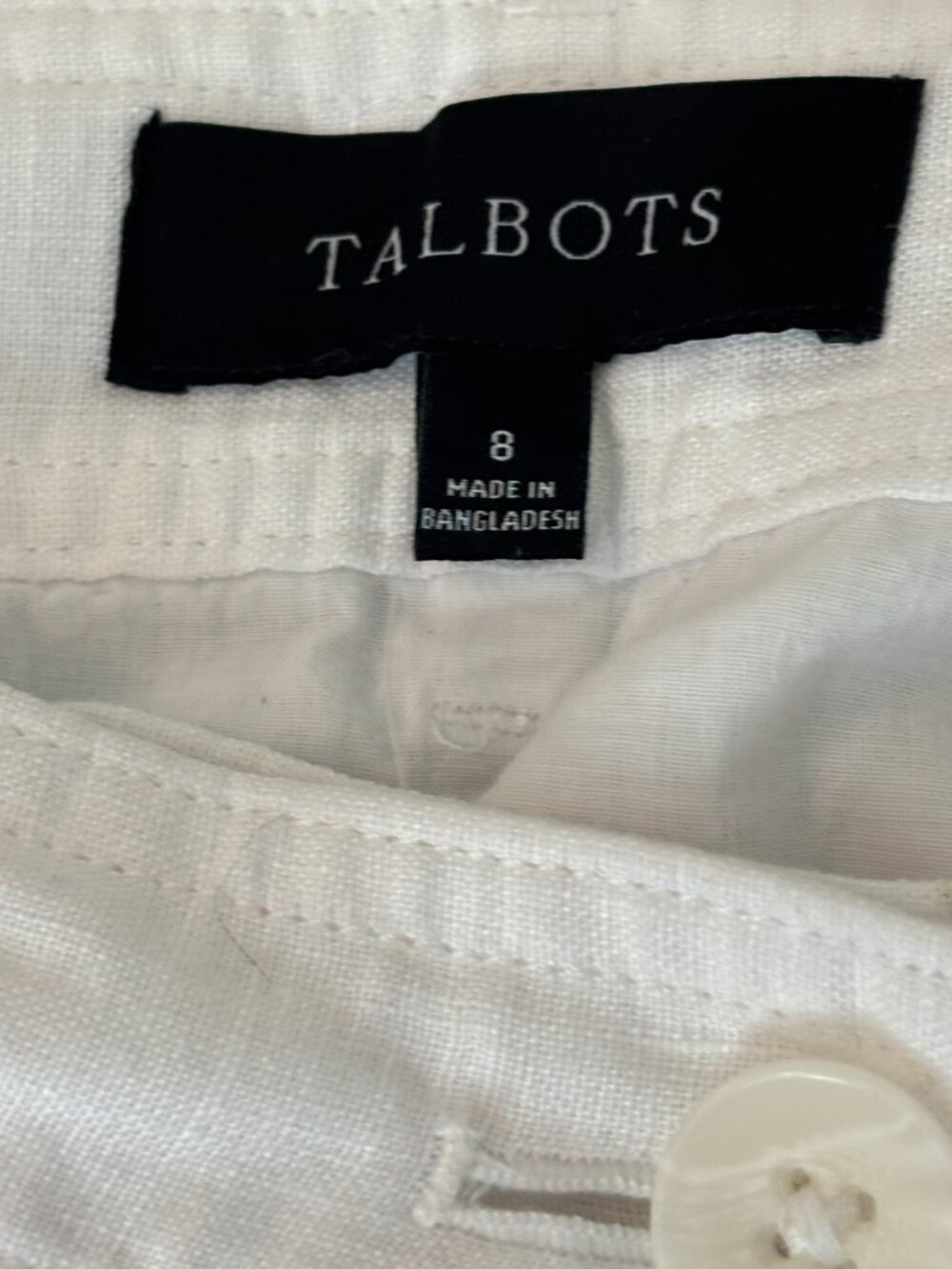 White Talbots Linen Button Skirt - Picture 3 of 5